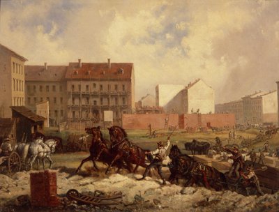 Period of Promoterism: Construction of the Grenadierstrasse, Berlin, c.1875 by Friedrich Kaiser